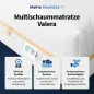 Preview: Infografik der Hybridmatratze Valera mit Premium-Qualität, ergonomischem Schlafkomfort und Öko-Tex Standard 100.