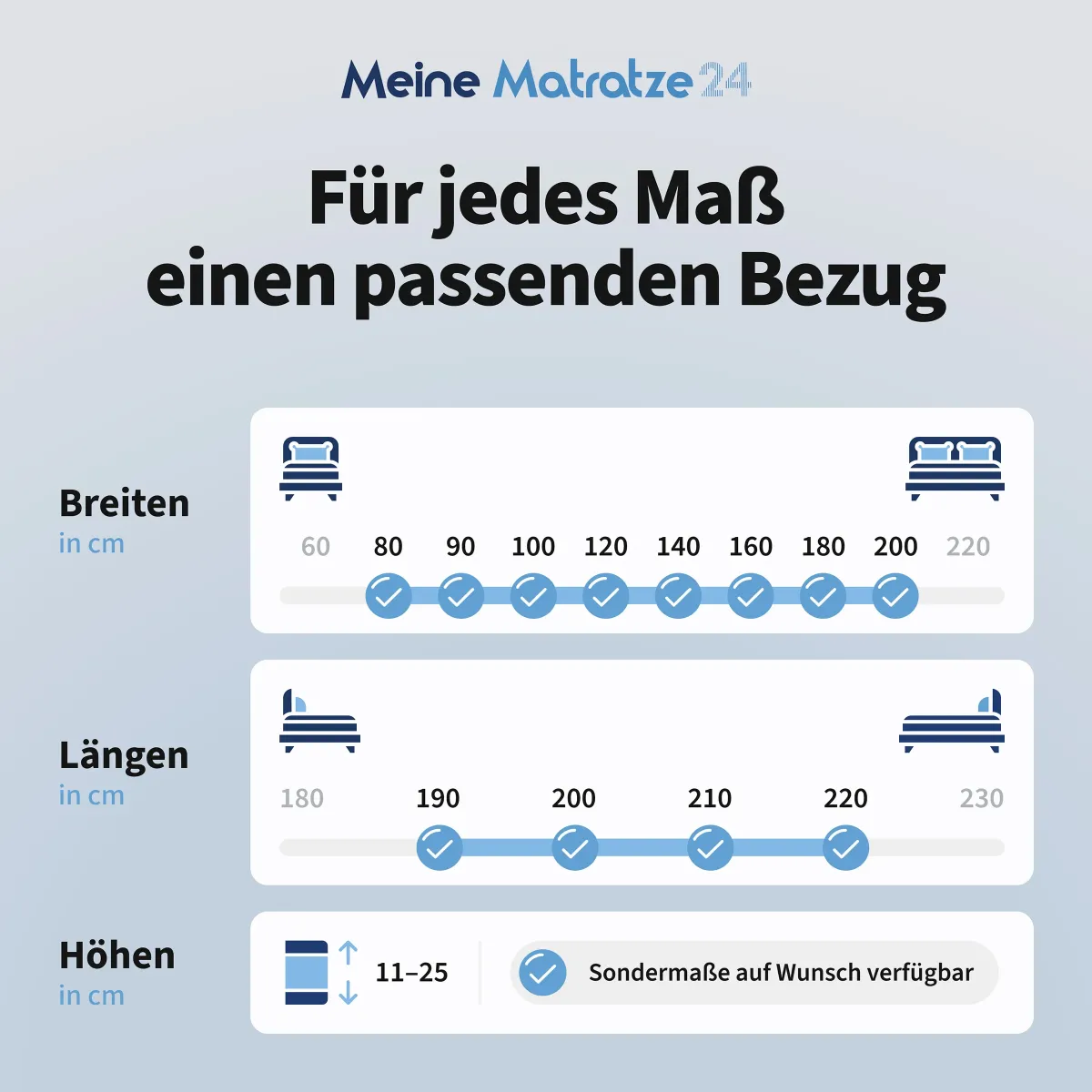 Preview: Passende Größen und Maße für alle Matratzentypen