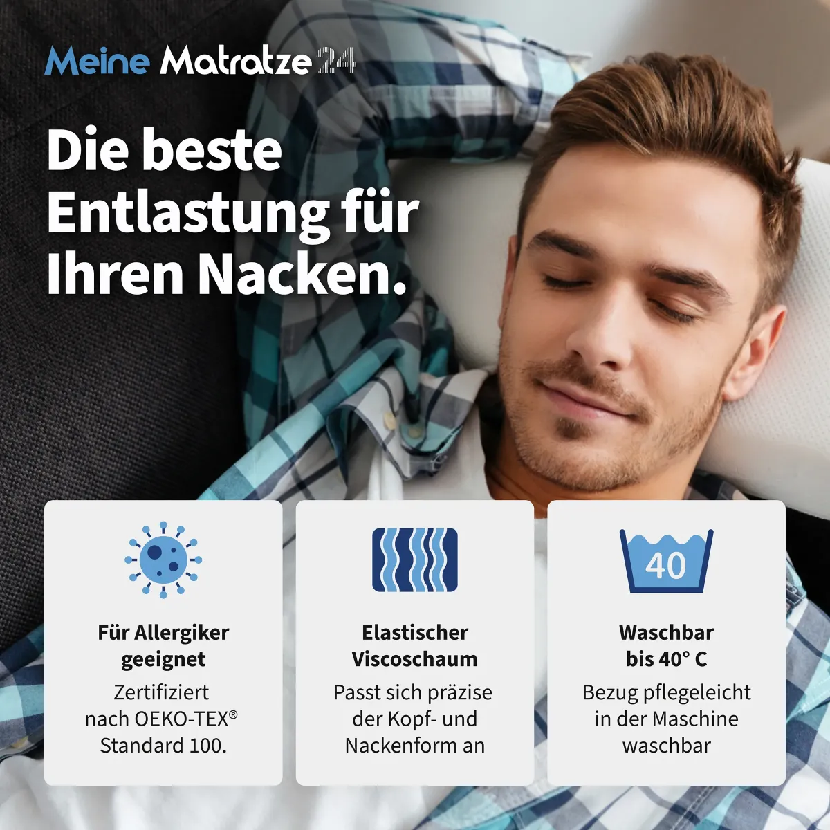 Preview: spannter Schlaf mit dem ergonomischen Nackenstützkissen Wave