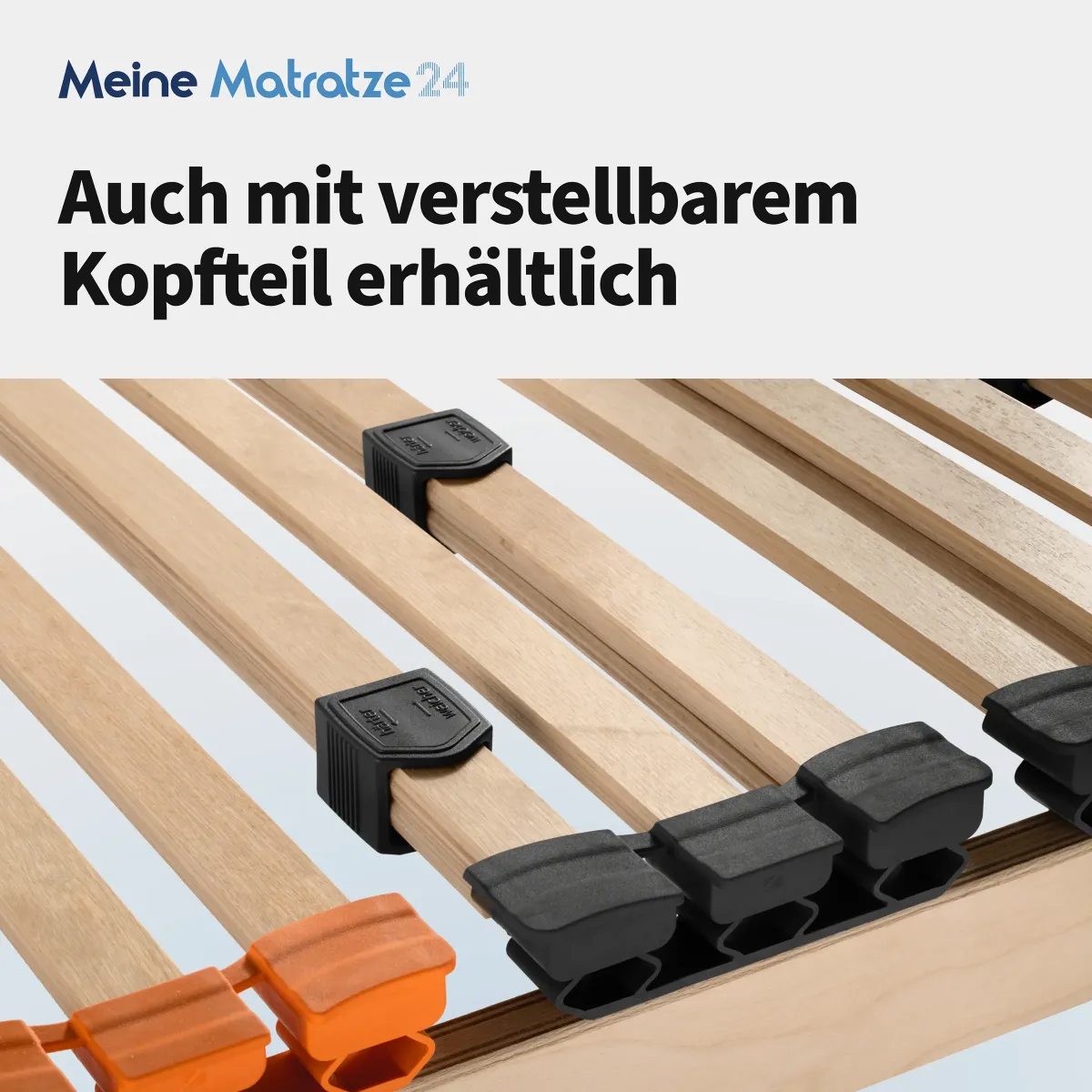 Stabiler Aufbau mit massiven Querholmen und flexiblen Federleisten für ein ausgewogenes Liegegefühl