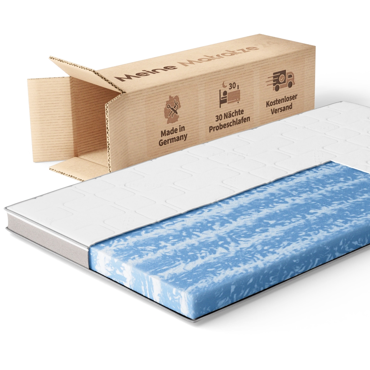 Querschnitt vom AquaSoft Maxi Gelschaum Topper in 10 cm Höhe