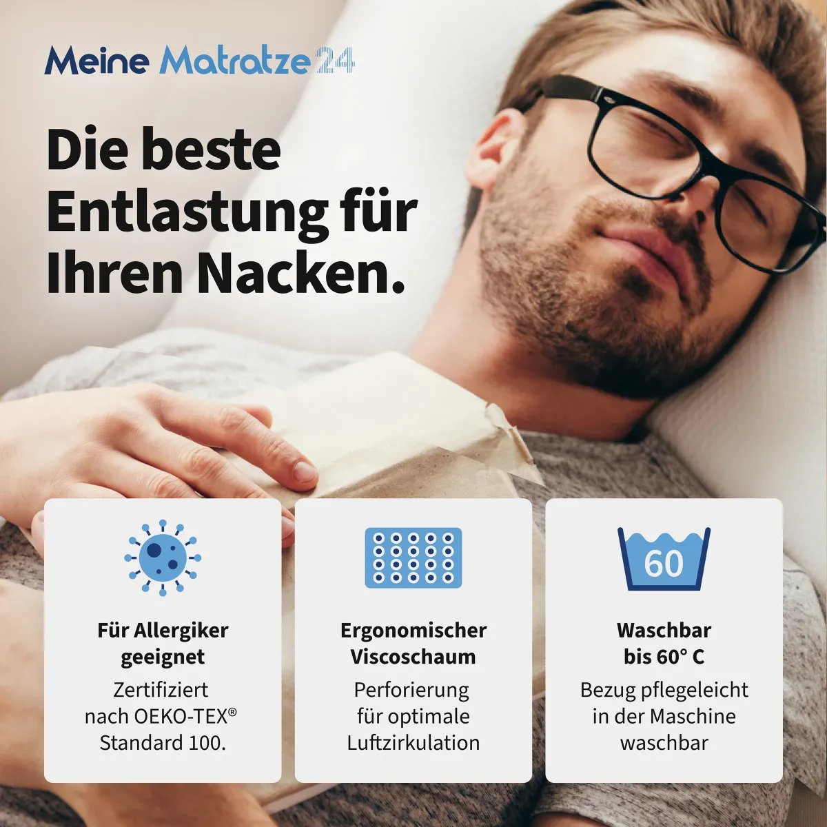 Preview: Ergonomisches Nackenstützkissen Air für erholsamen Schlaf