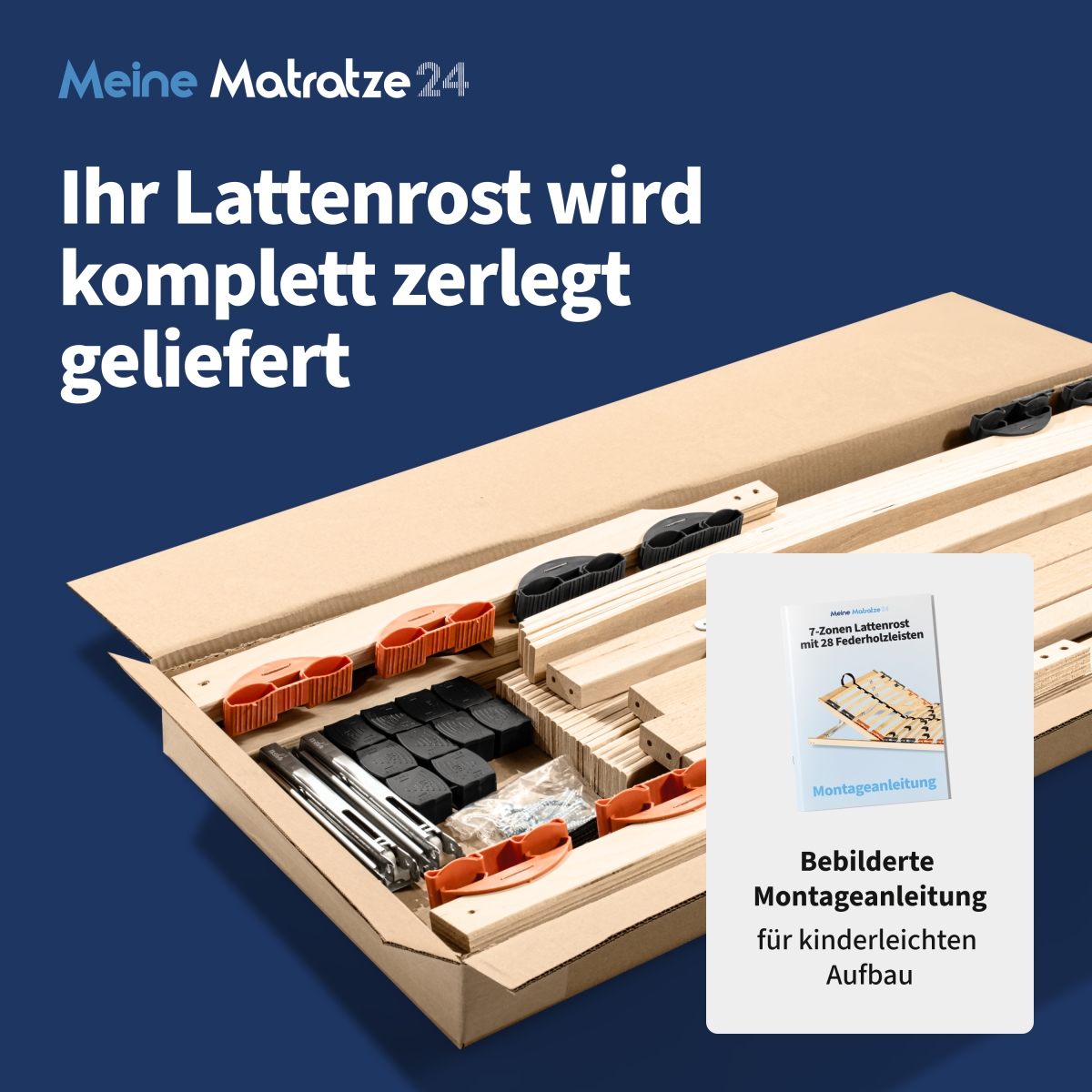 Alle Teile passgenau vormontiert – mit bebilderter Anleitung für schnellen Aufbau.