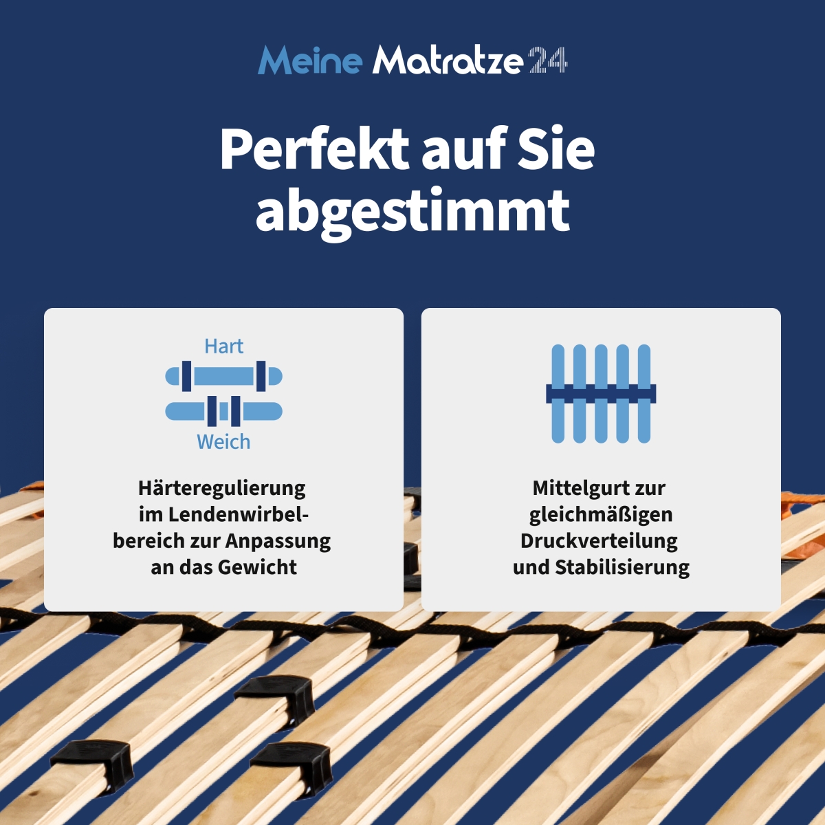 Härteverstellung im Lendenbereich für individuelle Anpassung und ergonomische Unterstützung.